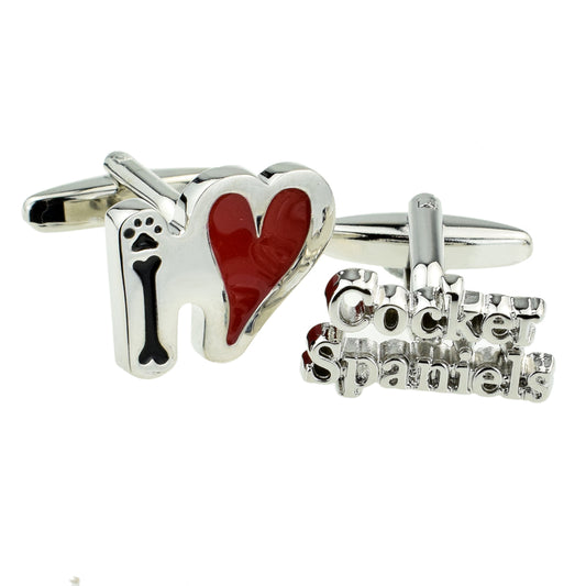 I Love Cocker Spaniels Dog Cufflinks | Ashton and Finch