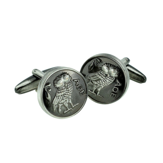 Wise Greek Owl of Athena Museum Cufflinks | Ashton and Finch