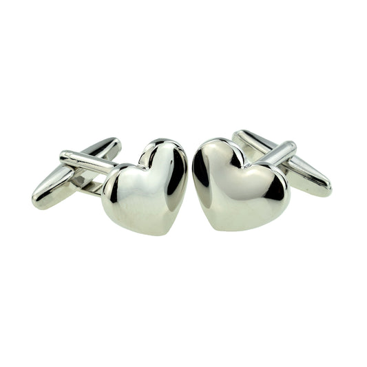 Domed Metal Love Heart Cufflinks | Ashton and Finch