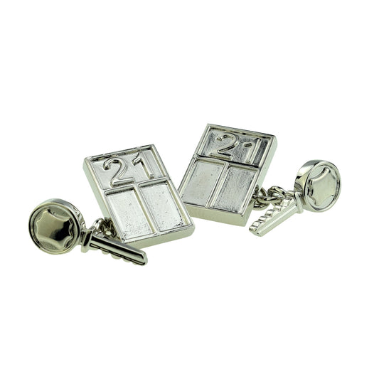 Rhodium Plated Chain Style AGE 21st Birthday Cufflinks | Ashton and Finch