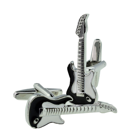 Black Electric Guitar Design Cufflinks | Ashton and Finch