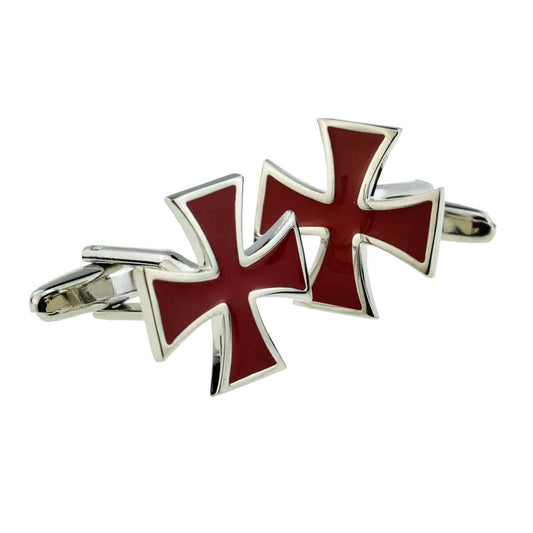 Red Maltese Cross Crusader Cufflinks | Ashton and Finch