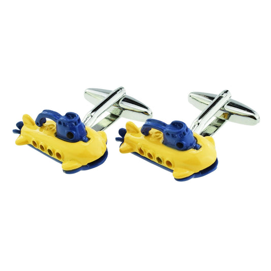 Yellow & Blue Submarine Cufflinks | Ashton and Finch