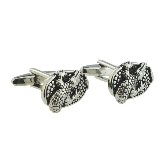 Round Alligator Crocodile Cufflinks | Ashton and Finch
