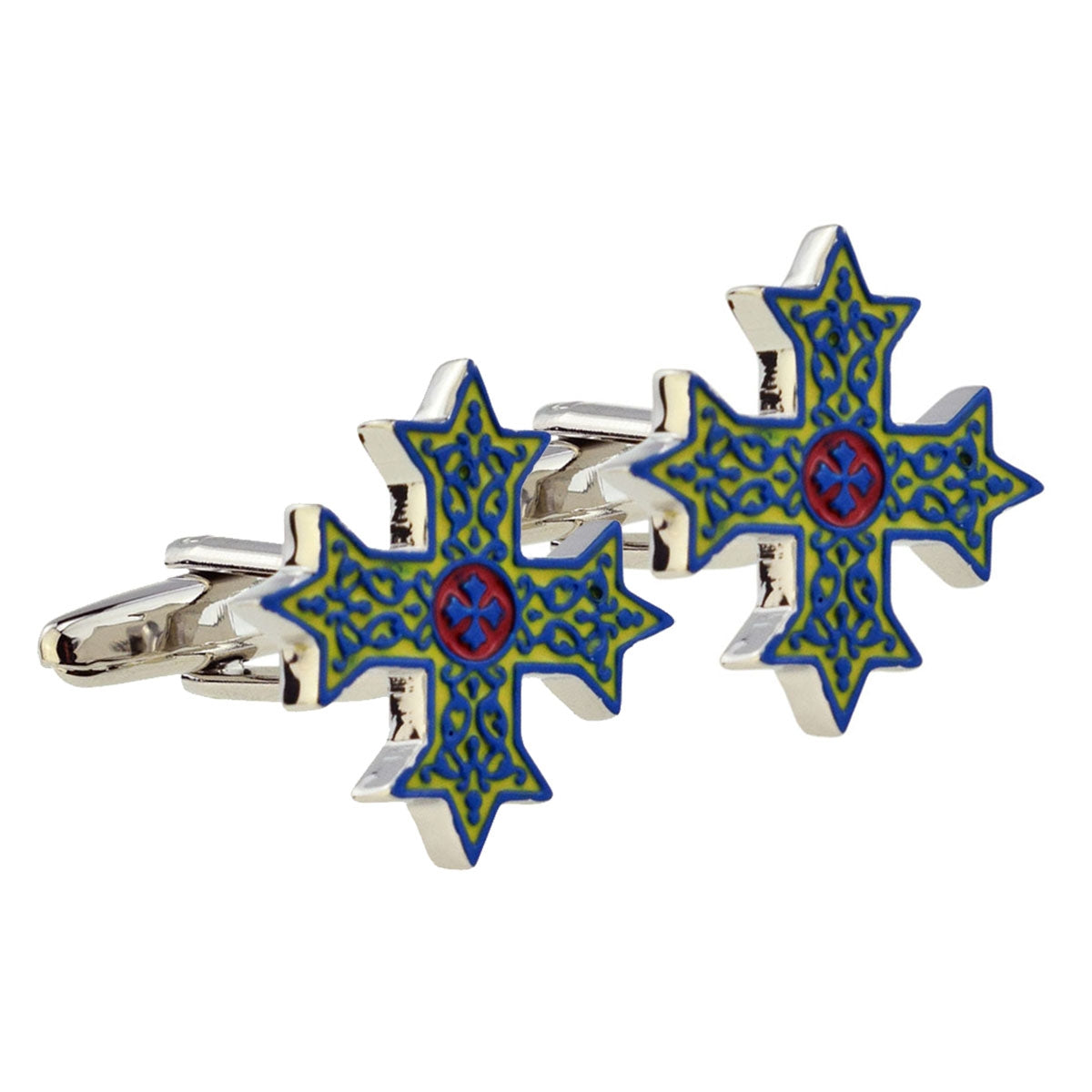 Enamel Coptic Cross Cufflinks | Ashton and Finch