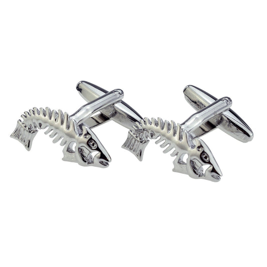 Modern Fish Bones Skeleton Fishermans Cufflinks | Ashton and Finch