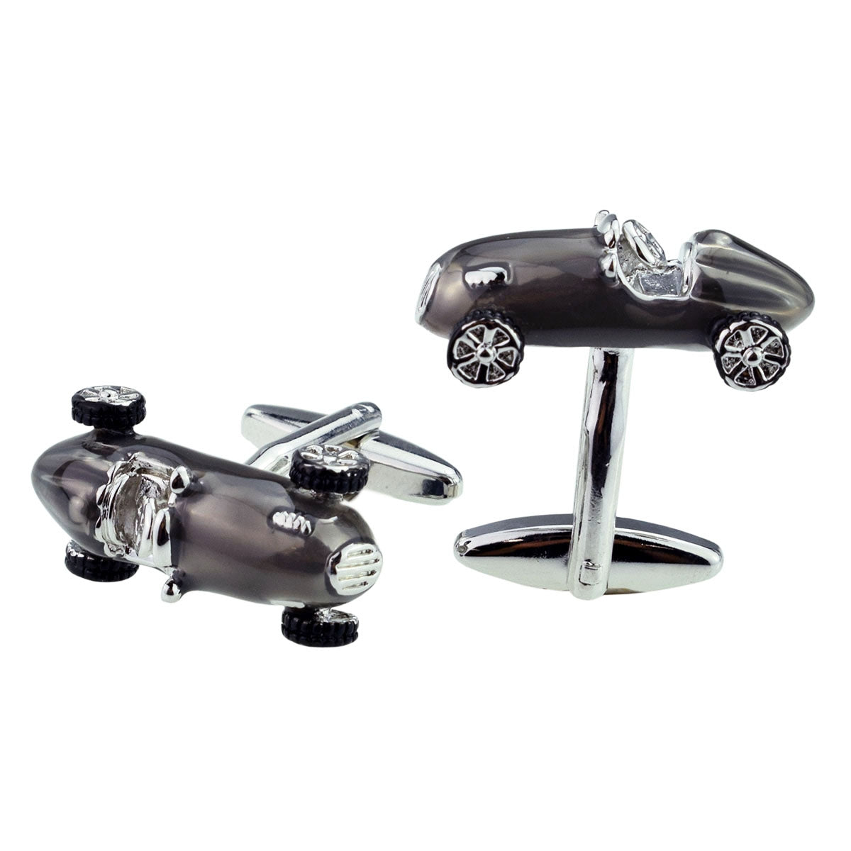 Cool Retro Style Metallic Silver Motor Racing Car | Ashton and Finch