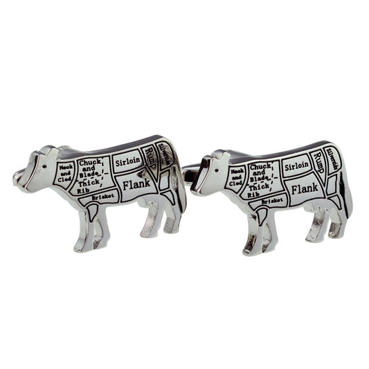 Butchers Cuts of Beef Cow Chef Cufflinks | Ashton and Finch