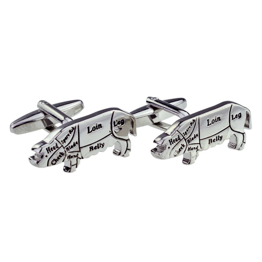 Butchers Cuts of Pork Pig Chef Cufflinks | Ashton and Finch
