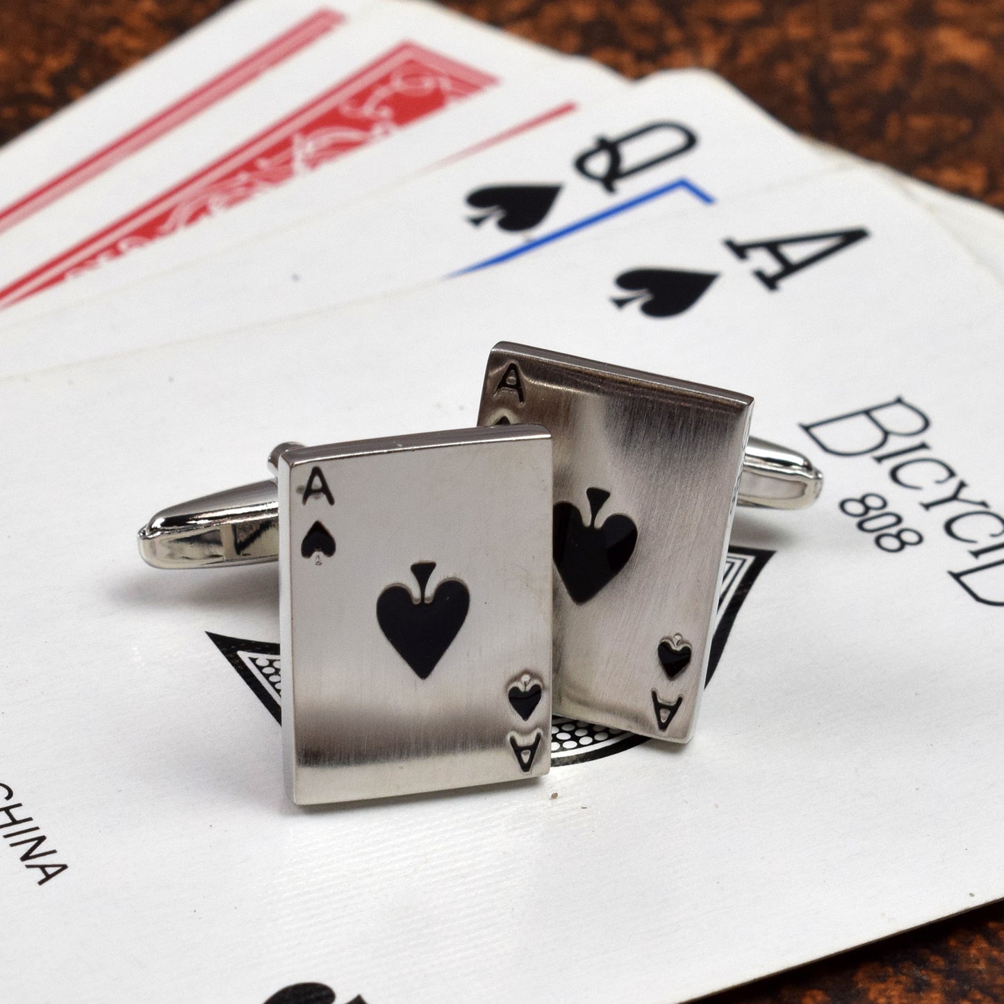 Ace of Spades Playing cards Casino Gamblers Cufflinks | Ashton and Finch