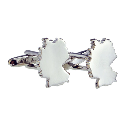 Outline Map of Germany Rhodium Plated Cufflinks | Ashton and Finch