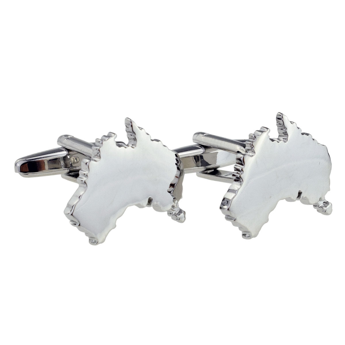 Outline Map of Australia Rhodium Plated Cufflinks | Ashton and Finch