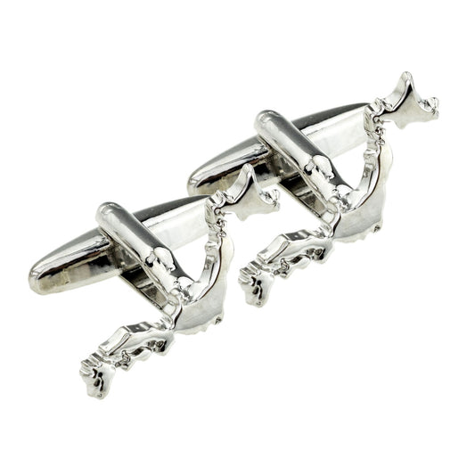 Outline Map of Japan Rhodium Plated Cufflinks | Ashton and Finch