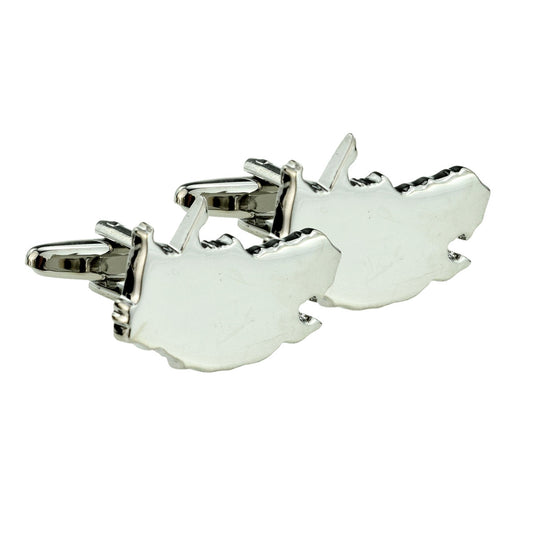 Outline Map of South Africa Rhodium Plated Cufflinks | Ashton and Finch