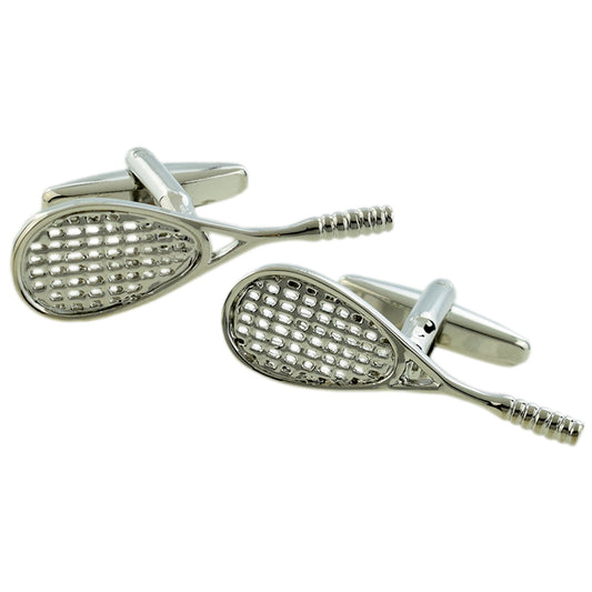 Rhodium Plated Squash Racquets Cufflinks | Ashton and Finch
