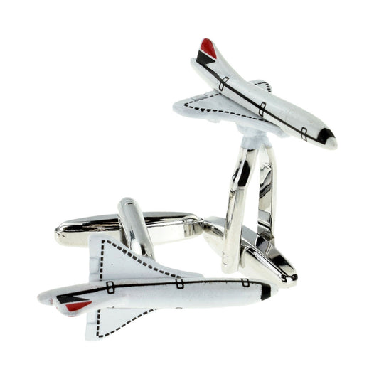 White Concorde Design Cufflinks | Ashton and Finch