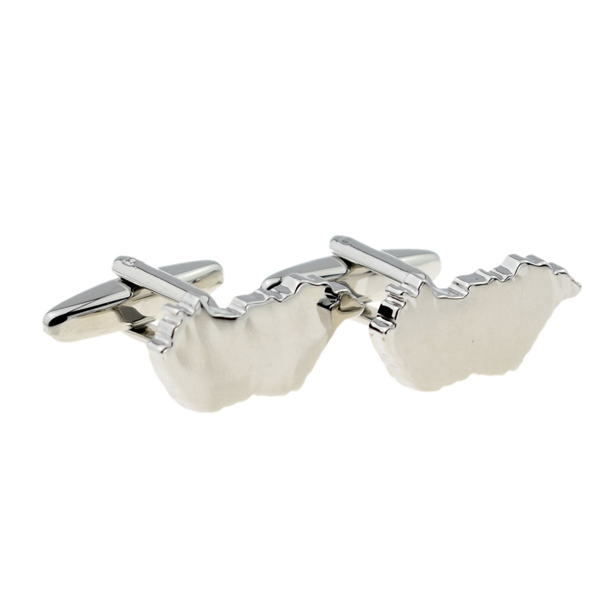 Outline Map of Hungary Rhodium Plated Cufflinks | Ashton and Finch