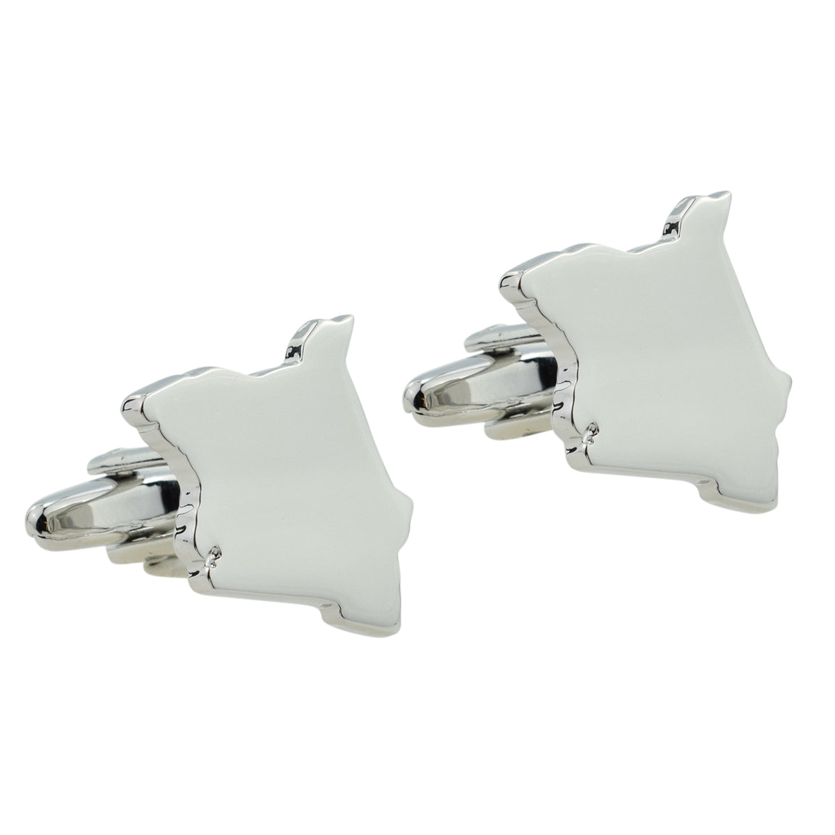 Outline Map of Kenya Rhodium Plated Cufflinks | Ashton and Finch