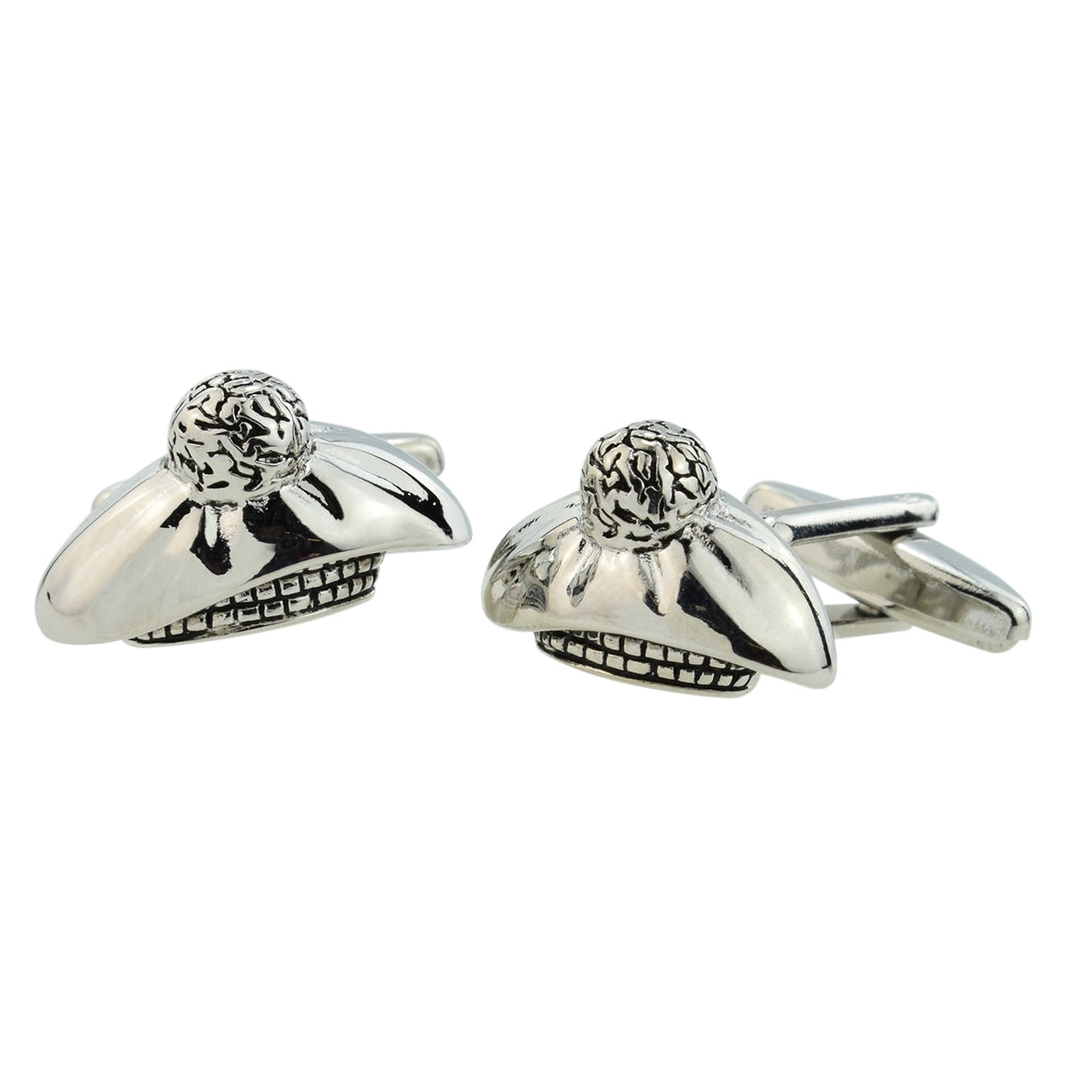 Rhodium Plated Tam-o-Shanter Scottish Hat Cufflinks | Ashton and Finch