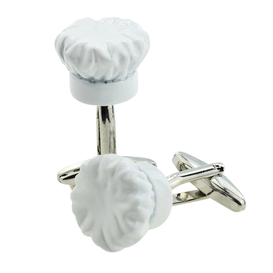 Full 3D White Chefs Hat Cufflinks | Ashton and Finch
