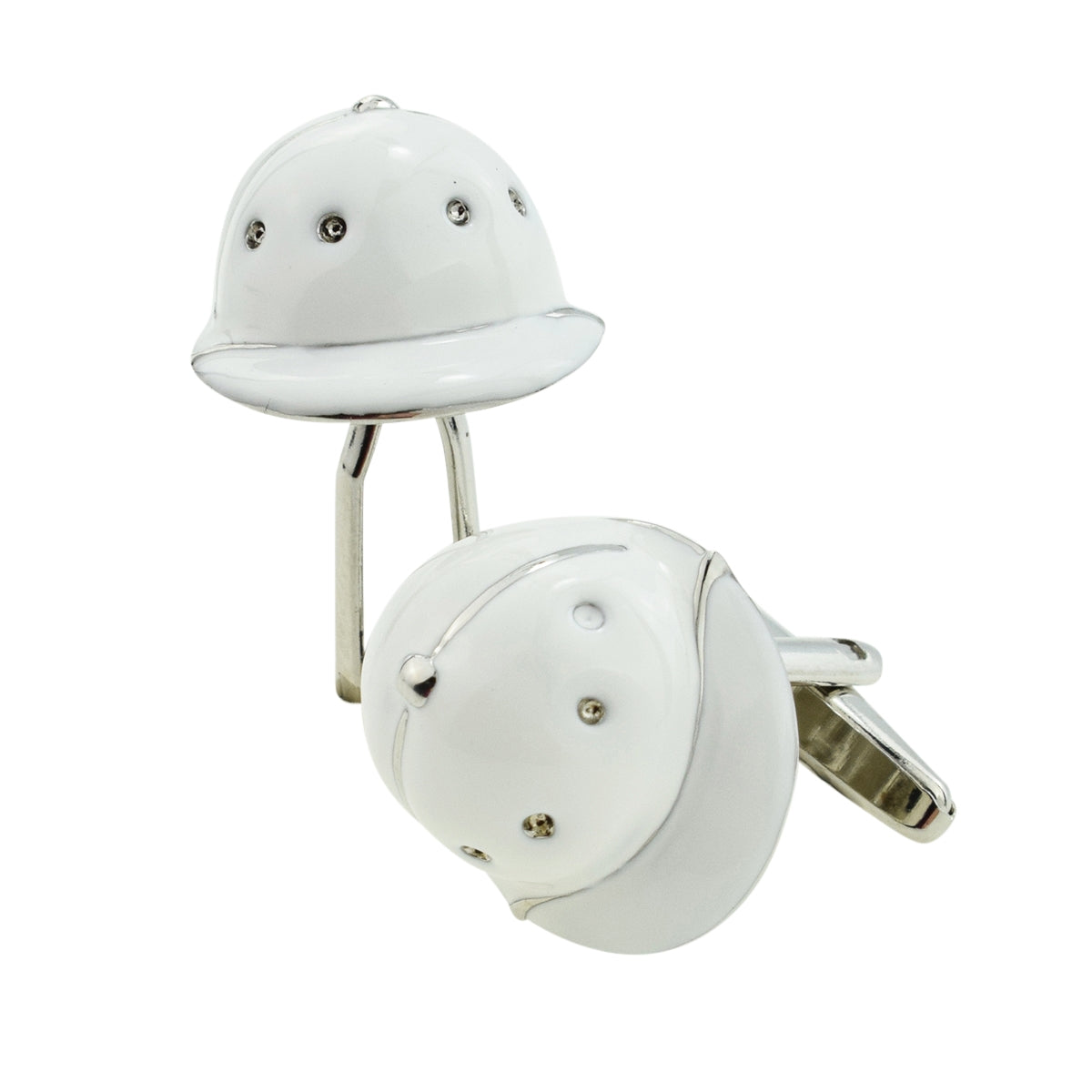 White Polo Horse Riding Helmet Cufflinks | Ashton and Finch