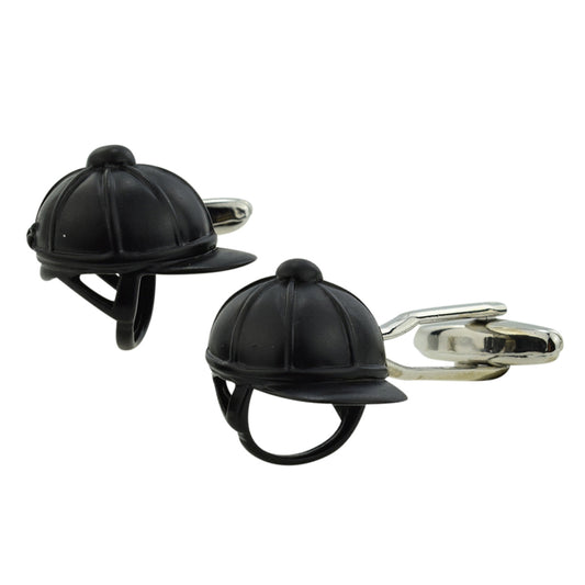 Horse Lovers Black Horseriding Helmet Cufflinks | Ashton and Finch