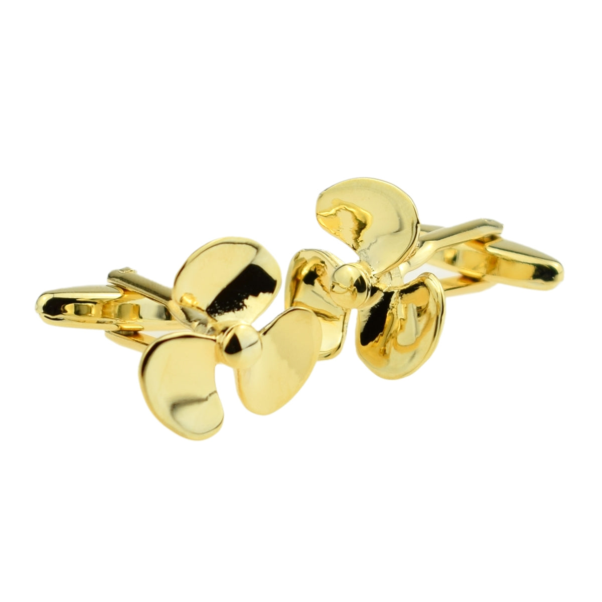 Gold Plated Propeller Design Cufflinks | Ashton and Finch
