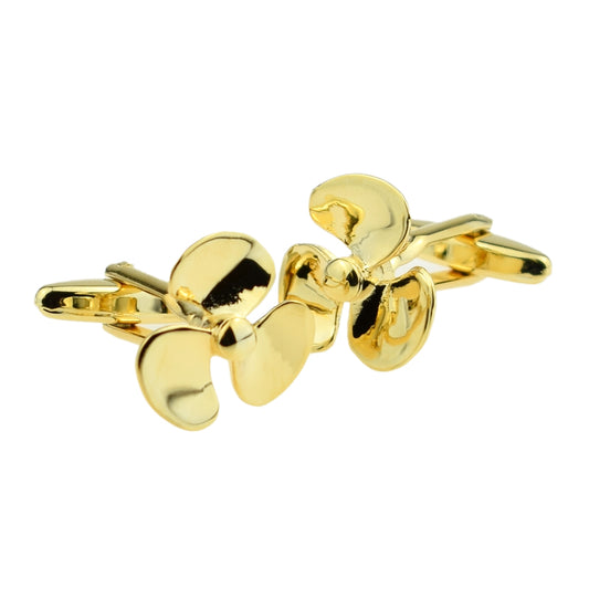 Gold Plated Propeller Design Cufflinks | Ashton and Finch