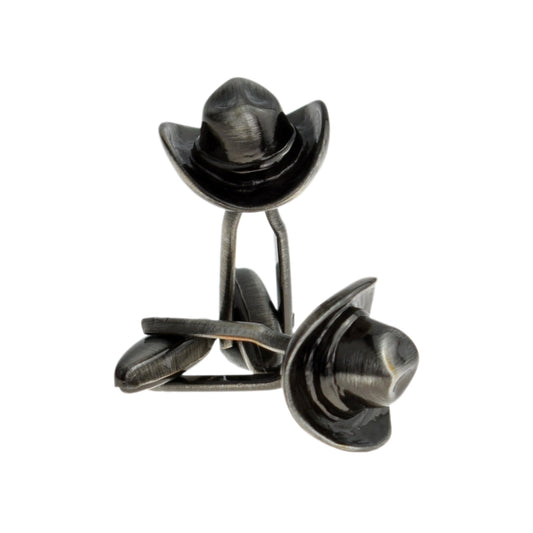 Gunmetal Finish Cowboy Hat Cufflinks | Ashton and Finch