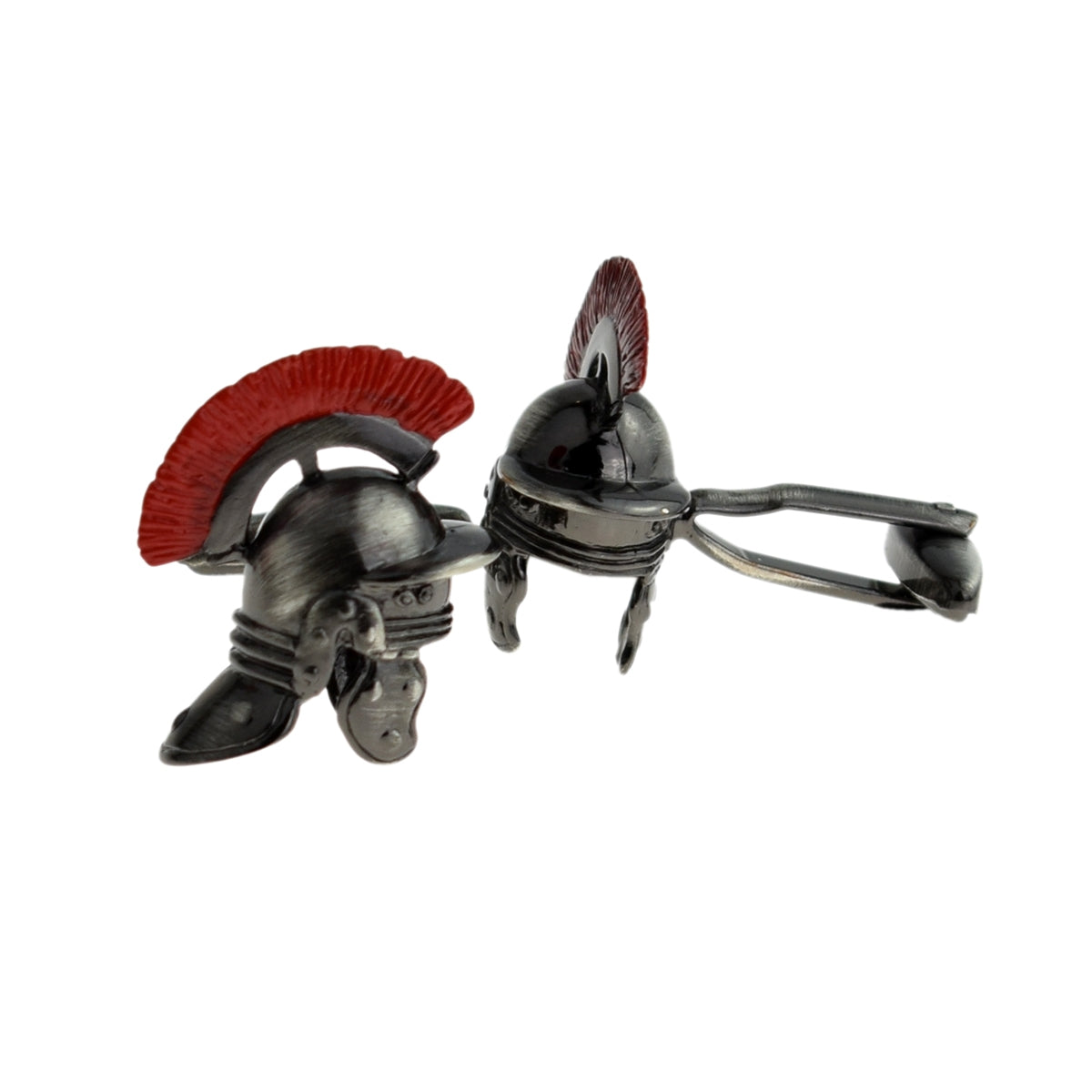 Roman Helmet with Red Plume Antique Finish Cufflinks | Ashton and Finch