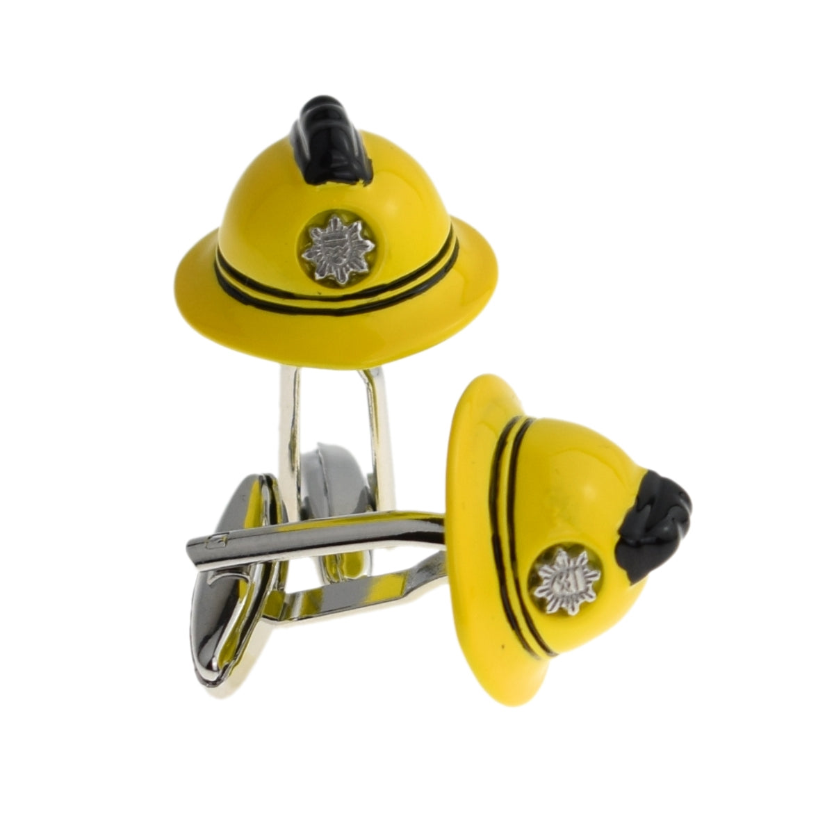 Yellow Firefighter Firemans Fire Fighter Helmet Cufflinks | Ashton and Finch