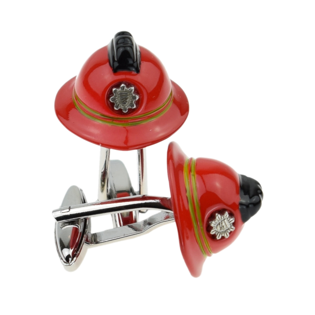 Red Firefighter Firemans Fire Fighter Helmet Cufflinks | Ashton and Finch