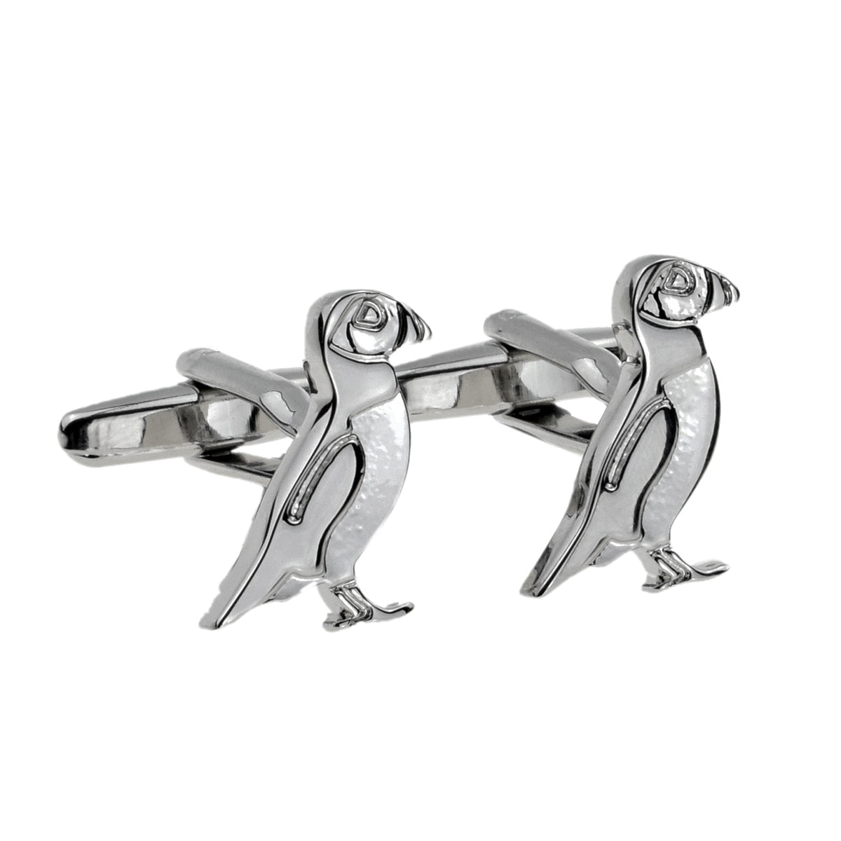Plain Silver Puffin Cufflinks | Ashton and Finch