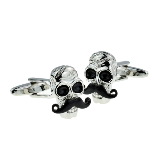 Skull with Moustache Cufflinks | Ashton and Finch
