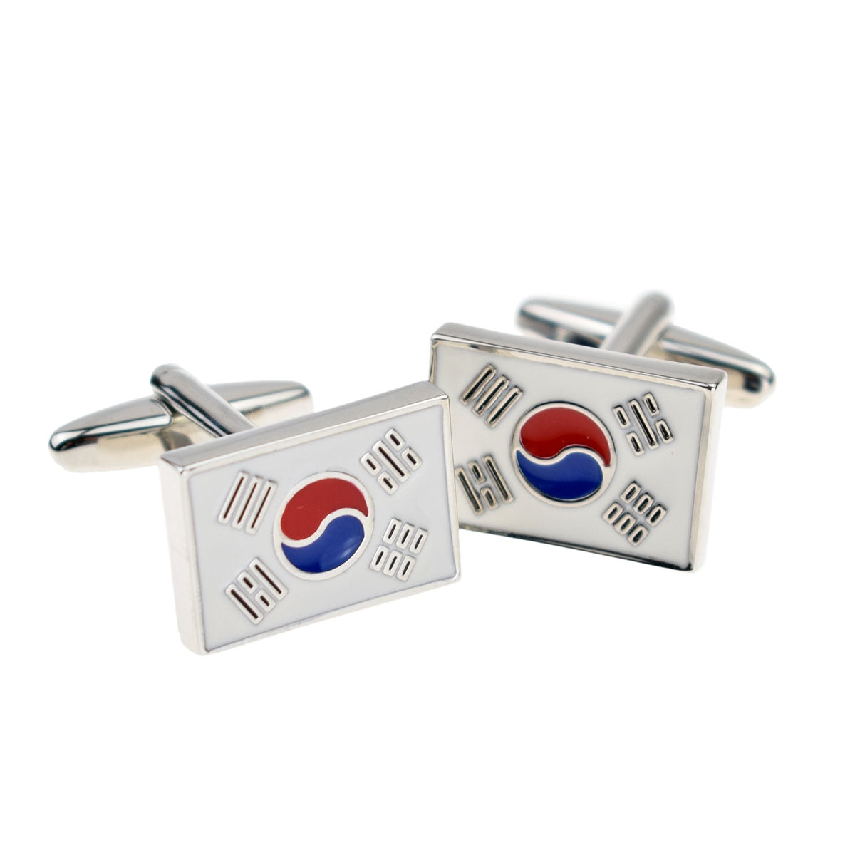 Enamelled South Korea Flag Cufflinks | Ashton and Finch