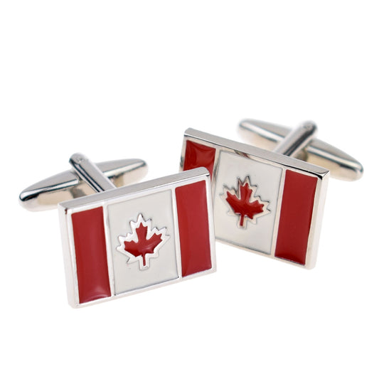 Enamelled Canada Flag Cufflinks | Ashton and Finch