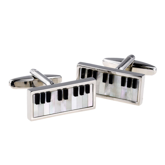 Mother of Pearl Insert Piano Keyboard Cufflinks | Ashton and Finch