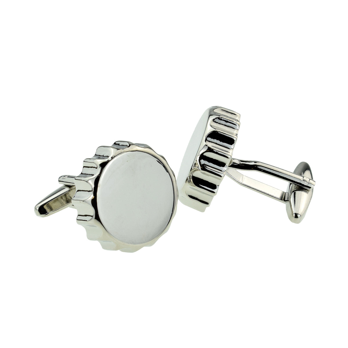 Silver Coloured Beer Bottle Top Cufflinks | Ashton and Finch