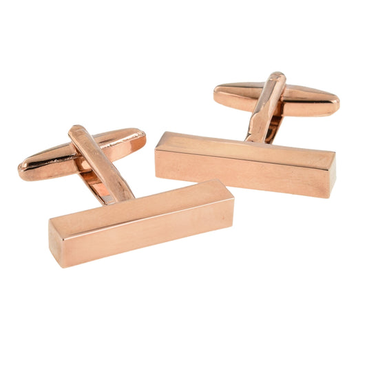 Rose Gold Plated Cuboid Cufflinks (engravable) | Ashton and Finch