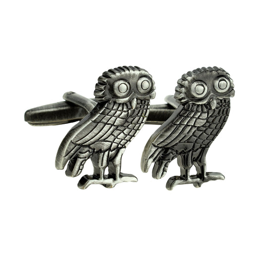 Wise Old Owl Design Antique Finish Cufflinks | Ashton and Finch