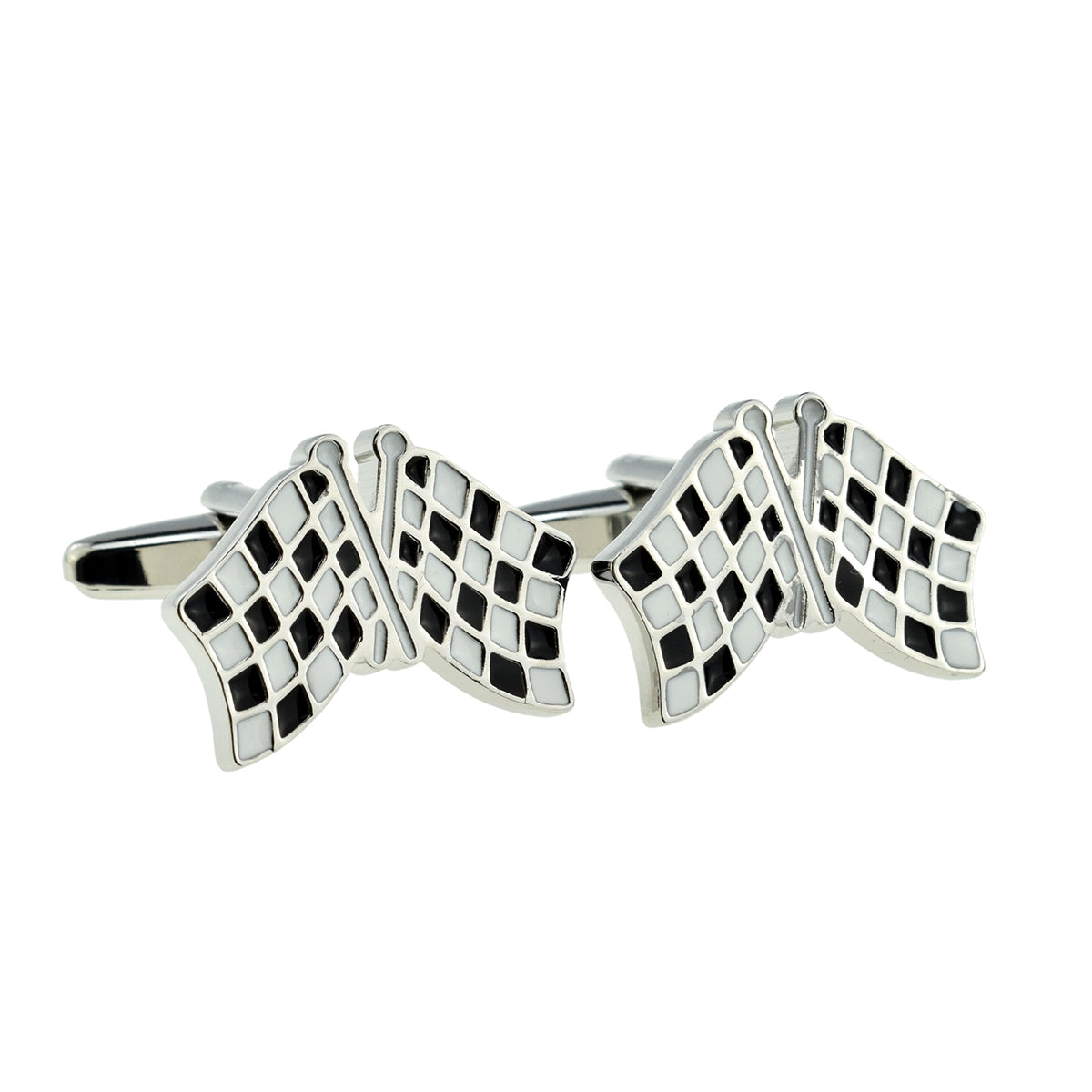 Two Chequered Flags Design Cufflinks | Ashton and Finch