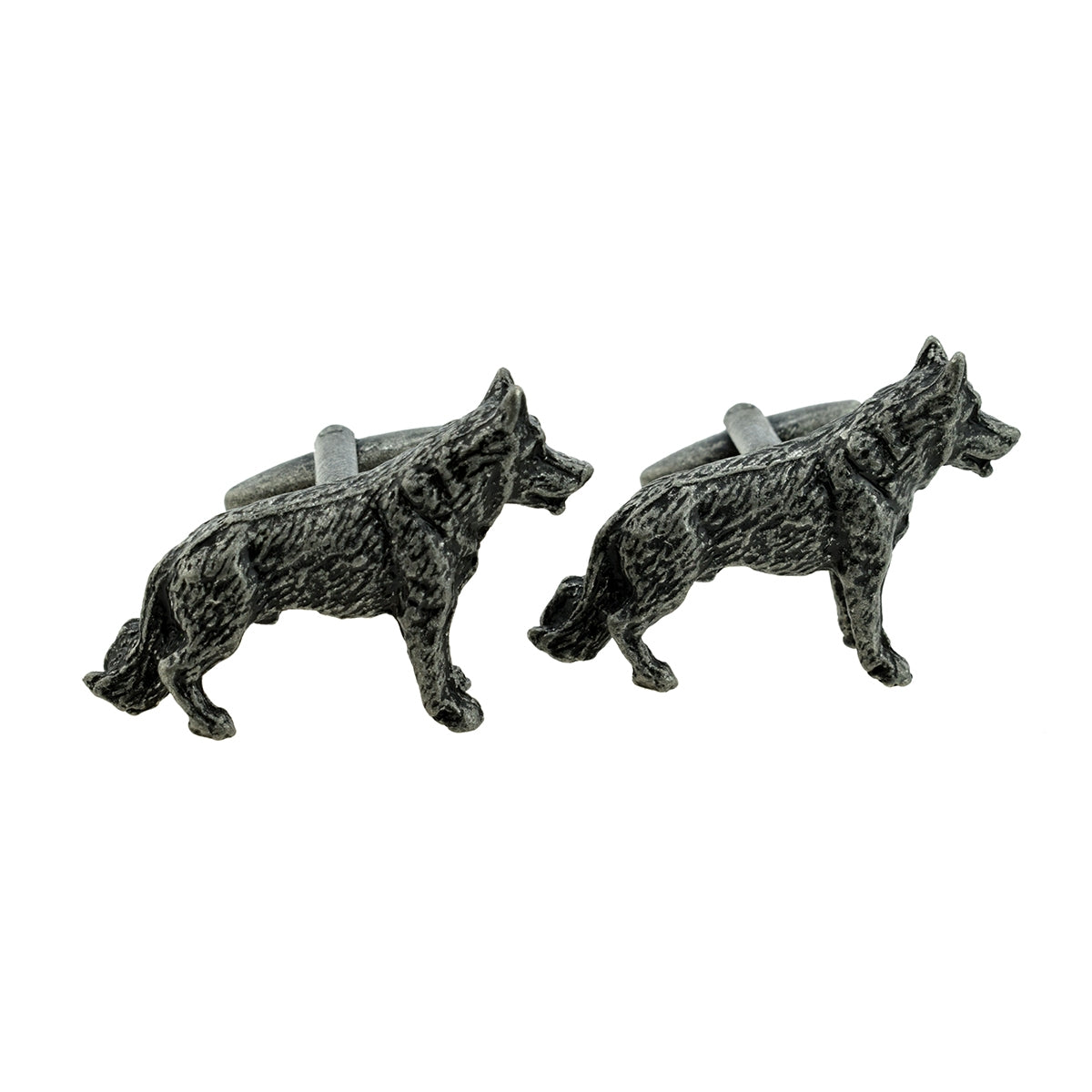 Antique Finish Pewter Alsatian German Shepherd Dog Cufflinks | Ashton and Finch