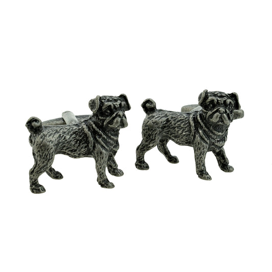 Antique Finish Pewter Pug Dog Cufflinks | Ashton and Finch