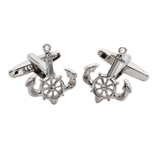 Ship Wheel & Anchor Design Cufflinks | Ashton and Finch