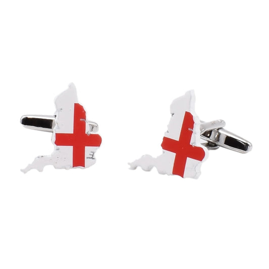 England Map Outline With St George Flag Cufflinks | Ashton and Finch