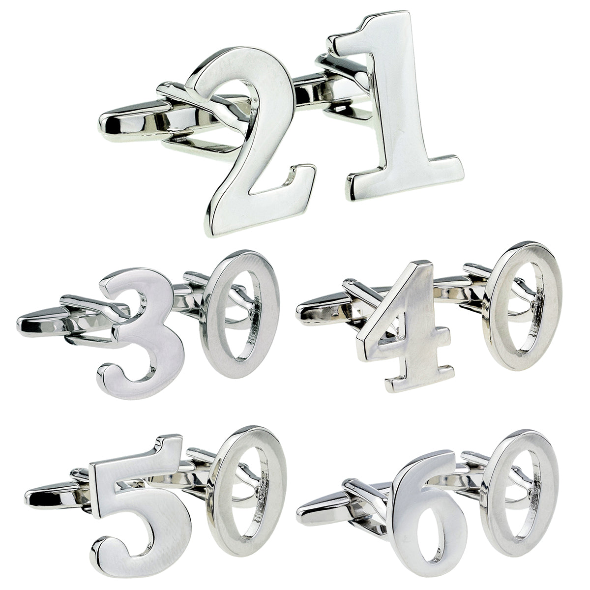 Silver Numbers Cufflinks - Choose your Combination | Ashton and Finch