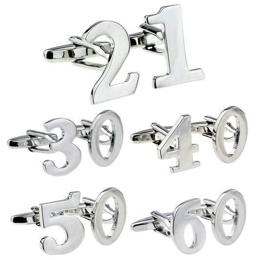 Silver Numbers Cufflinks - Choose your Combination | Ashton and Finch