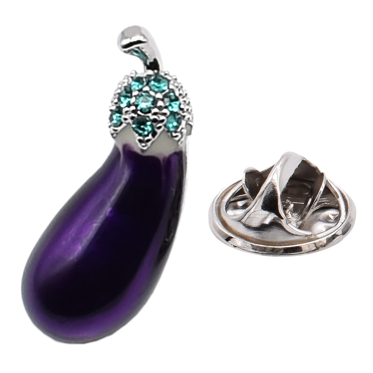 Purple Aubergine / Eggplant Lapel Pin Badge