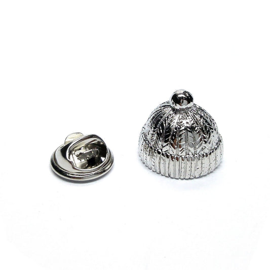 Metal Rhodium Bobble Hat Lapel Pin Badge