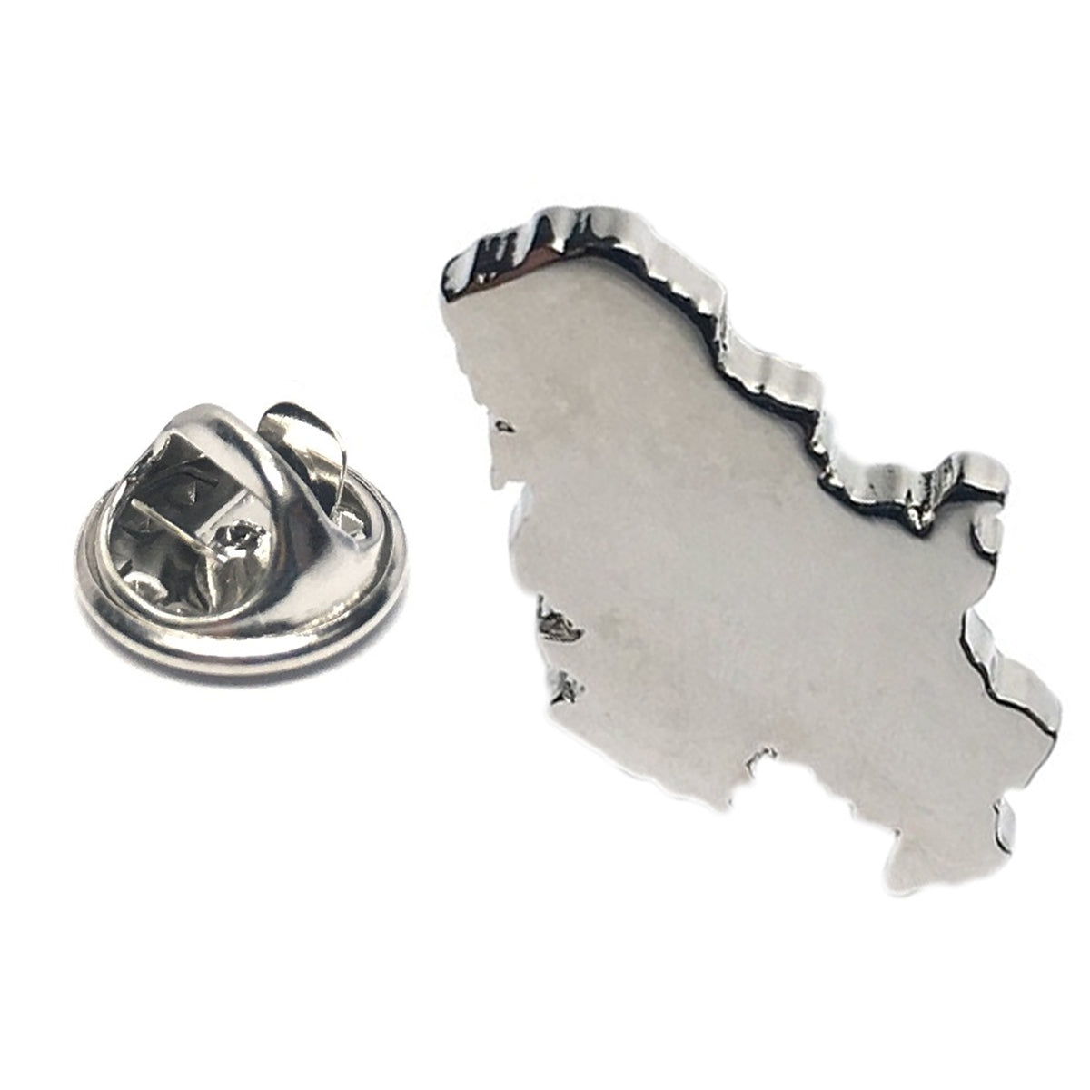 Outline Map of Serbia Lapel Pin Badge